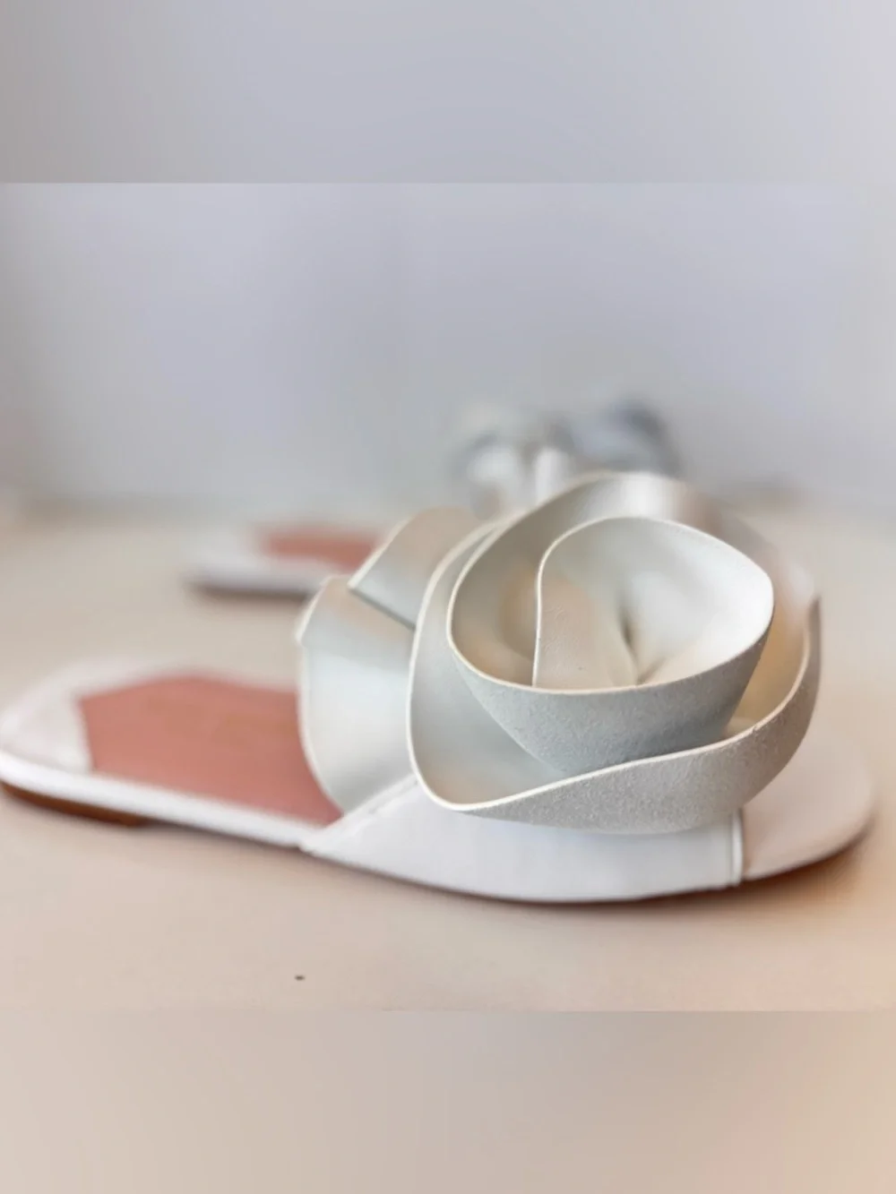 Kate Spade White Floral Flourish Suede Slide Slip On Sandals Shoes Size 7.5